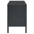 Meuble TV Anthracite 90x30x44 cm Acier et verre
