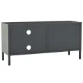 Meuble TV Anthracite 90x30x44 cm Acier et verre
