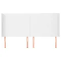 Tête de lit avec oreilles Blanc 203x23x118/128 cm Similicuir