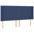 Tête de lit avec oreilles Bleu 203x16x118/128 cm Tissu