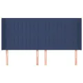 Tête de lit avec oreilles Bleu 203x16x118/128 cm Tissu
