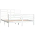 Cadre de lit Blanc Bois massif 160x200 cm