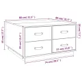 Table basse Blanc 80x80x45 cm Bois massif de pin