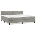 cadre de lit et matelas Gris clair 200x200cm Velours
