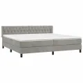 cadre de lit et matelas Gris clair 200x200cm Velours