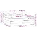 cadre de lit et matelas Gris clair 200x200cm Velours