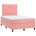 cadre de lit avec matelas LED Rose 120x200cm Velours