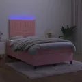 cadre de lit avec matelas LED Rose 120x200cm Velours