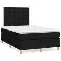 cadre de lit avec matelas Noir 120x200 cm Tissu