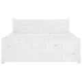 Cadre de lit Blanc Bois massif 75x190 cm Petit simple