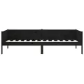 Lit de jour Noir Bois de pin massif 90x190 cm