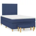 cadre de lit avec matelas Bleu 120x200 cm Tissu