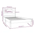 Cadre de lit Blanc Bois massif 90x200 cm
