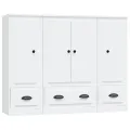 Buffets 3 pcs blanc bois d'ingénierie