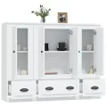 Buffets 3 pcs blanc bois d'ingénierie