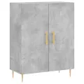 Buffet haut Gris béton 69,5x34x180 cm Bois d'ingénierie