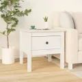 Tables d'appoint 2 pcs Blanc 50x50x49 cm Bois massif de pin