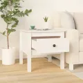 Tables d'appoint 2 pcs Blanc 50x50x49 cm Bois massif de pin