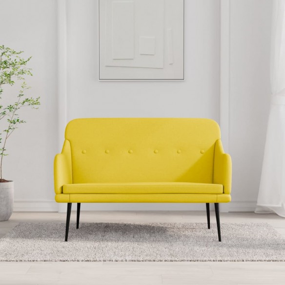 Banc Jaune clair 110x76x80 cm Tissu