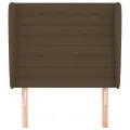 Tête de lit avec oreilles Marron foncé 103x23x118/128 cm Tissu