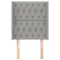 Tête de lit avec oreilles Gris clair 83x16x118/128 cm Tissu