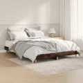 Cadre de lit chêne fumé 140x190 cm bois d'ingénierie
