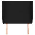 Tête de lit avec oreilles Noir 103x23x118/128 cm Tissu
