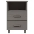 Table de chevet HAMAR Gris clair 40x35x62 cm Bois de pin massif