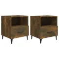 Tables de chevet 2 pcs Chêne fumé Bois d'ingénierie