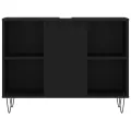 Armoire de salle de bain noir 80x33x60 cm bois d'ingénierie