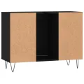 Armoire de salle de bain noir 80x33x60 cm bois d'ingénierie