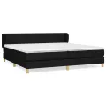 cadre de lit avec matelas Noir 200x200 cm Tissu