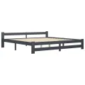 Cadre de lit Gris foncé Bois de pin massif 200x200 cm