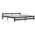 Cadre de lit Gris foncé Bois de pin massif 200x200 cm