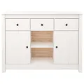 Buffet Blanc 100x35x74,5 cm Bois massif de pin