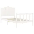 Cadre de lit et tête de lit blanc 100x200 cm bois massif