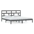 Cadre de lit Gris Bois de pin massif 200x200 cm