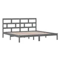 Cadre de lit Gris Bois de pin massif 200x200 cm