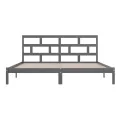 Cadre de lit Gris Bois de pin massif 200x200 cm