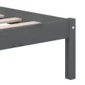 Cadre de lit Gris Bois de pin massif 200x200 cm