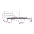 Cadre de lit Gris Bois de pin massif 200x200 cm
