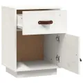 Table de chevet Blanc 40x34x55 cm Bois de pin solide