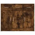 Buffet chêne fumé 91x28x75 cm bois d'ingénierie