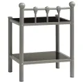 Tables de chevet 2 pcs Gris et noir Métal et verre