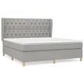 cadre de lit avec matelas Gris clair 160x200cm Tissu