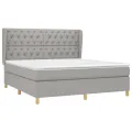 cadre de lit avec matelas Gris clair 160x200cm Tissu