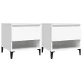 Tables d'appoint 2 pcs Blanc 50x46x50 cm Bois d’ingénierie
