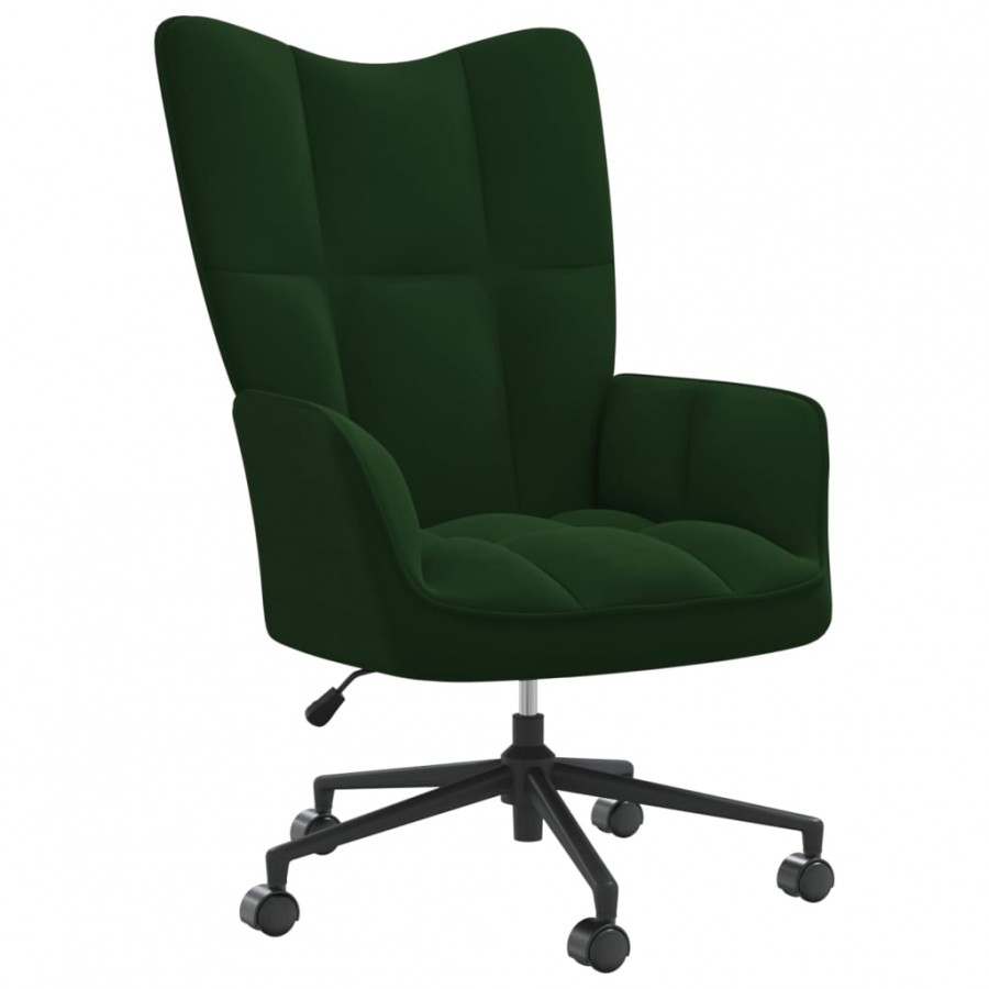 Chaise de relaxation Vert foncé Velours