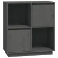 Buffet Gris 74x35x80 cm Bois massif de pin