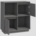 Buffet Gris 74x35x80 cm Bois massif de pin